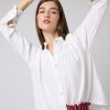 Camisas Y Blusas | Algo Bonito Blusa Cuello Mao Detalle Frunces Blanco