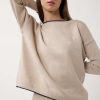 Jerseis Y Cardigans | Algo Bonito Jersey De Punto Liso Con Detalle A Contraste Beige