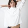 Tops | Algo Bonito Blusa Fluida Cuello Chimenea Manga 3/4 Blanco