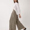 Pantalones | Algo Bonito Pantalon Palazzo Tiro Alto Con Estampado De Ondas Bicolor