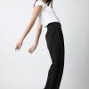 Pantalones | Algo Bonito Pantalon Ancho De Pinzas Tiro Medio Negro