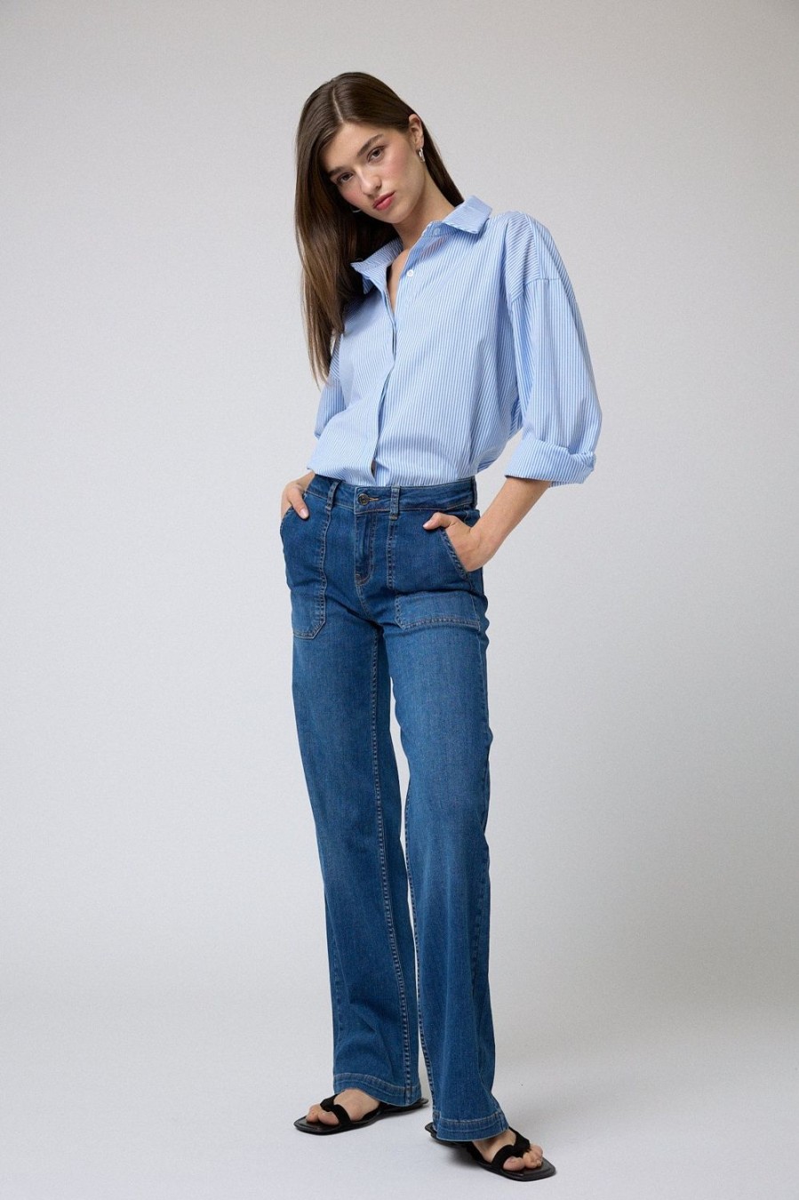 Jeans | Algo Bonito Jeans Bolsillos Delanteros Azul