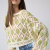 Punto | Algo Bonito Top Crochet Cropped Diseno Rombos Bicolor Lima