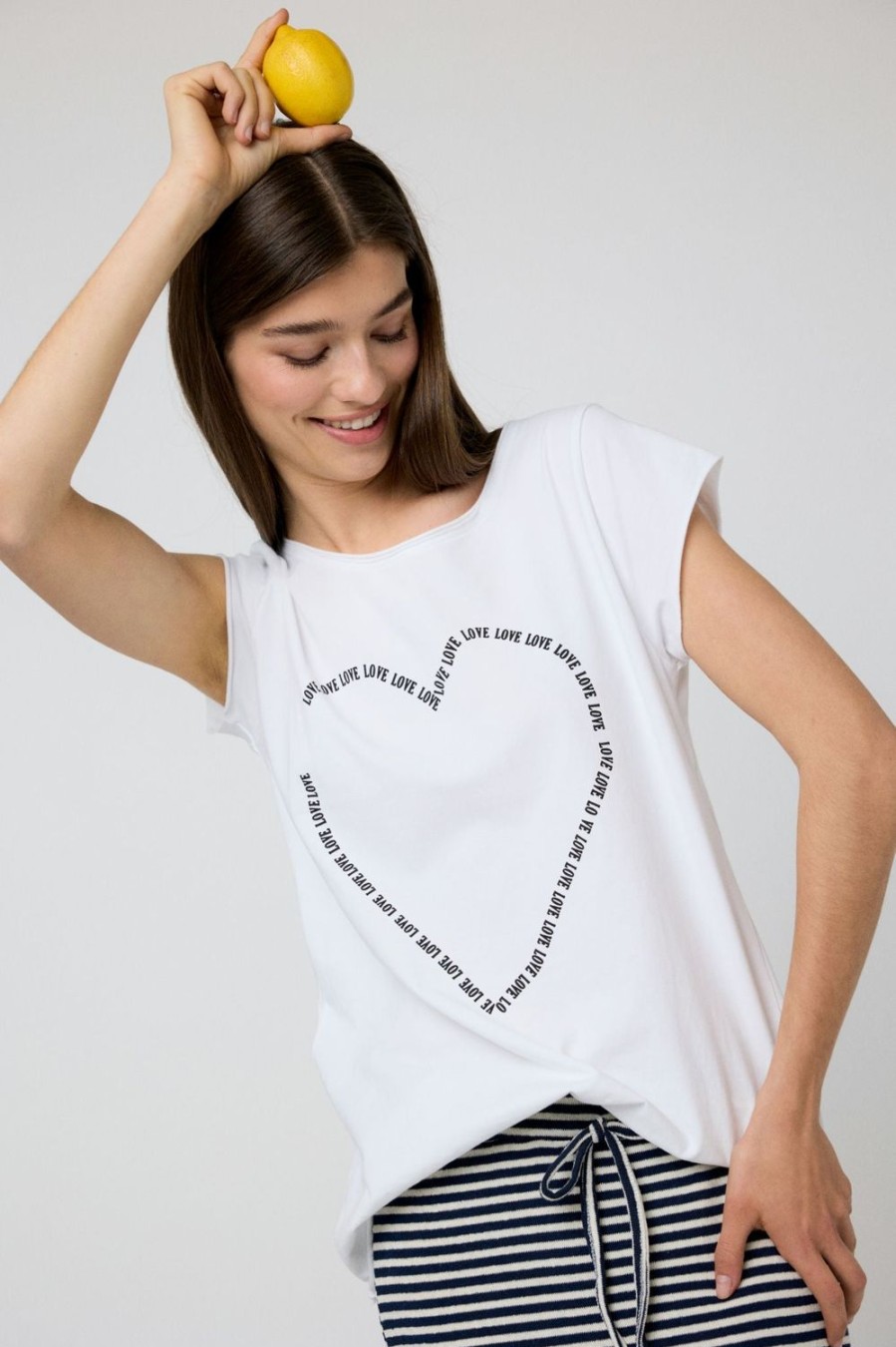 Camisetas | Algo Bonito Camiseta Manga Corta Corazon Love Blanco