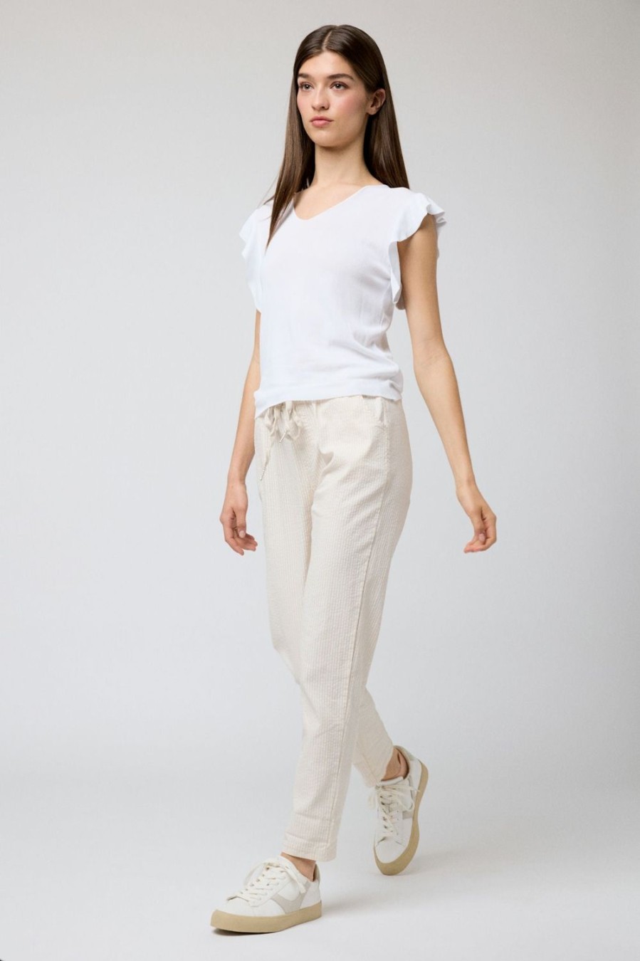 Pantalones | Algo Bonito Pantalon Seersucker Beige