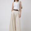 Pantalones | Algo Bonito Pantalon Ancho Pinzas Beige