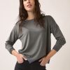 Camisetas | Algo Bonito Camiseta De Manga Larga Con Detalles De Tul Gris Antracita