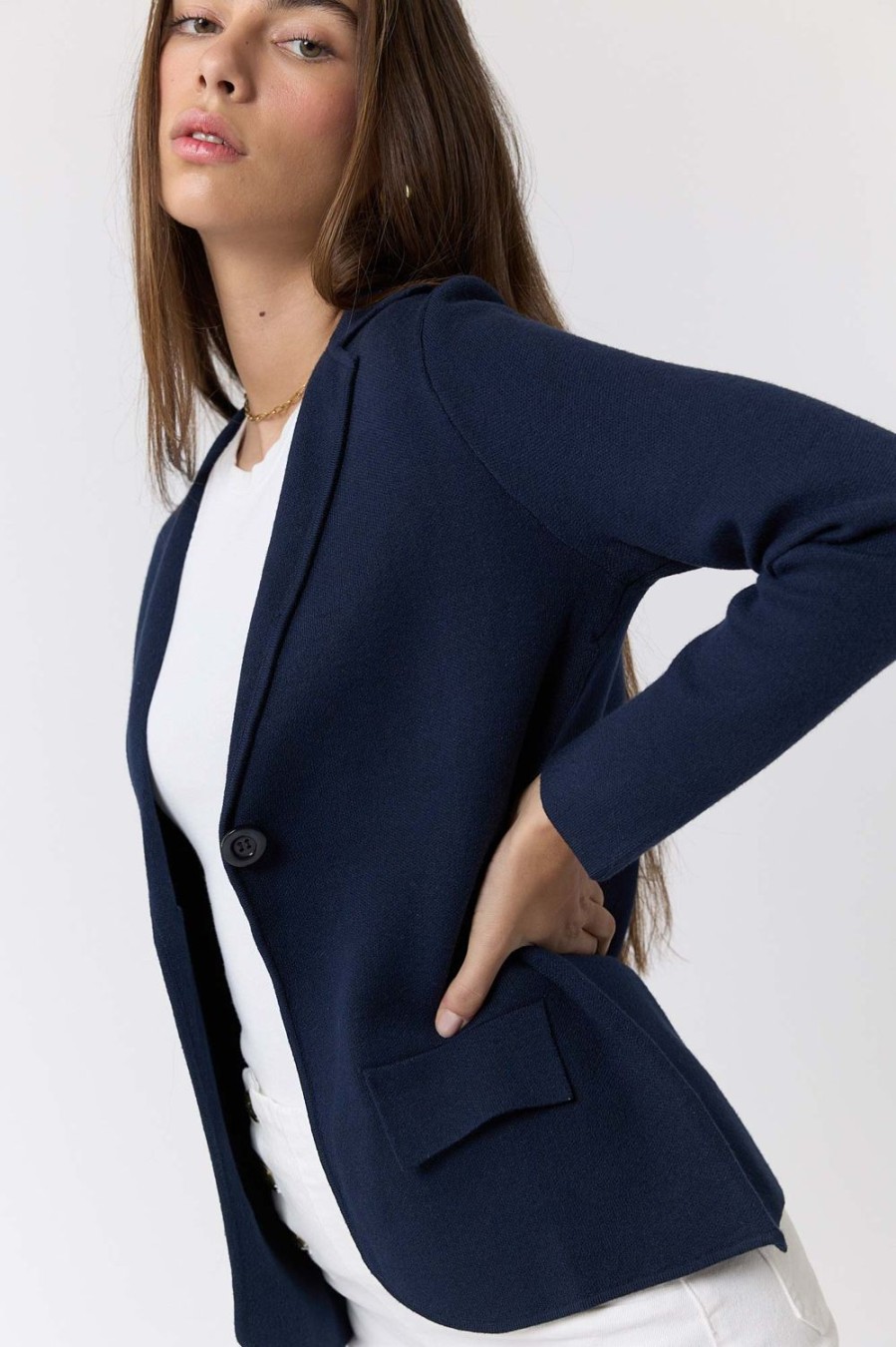 Punto | Algo Bonito Blazer Punto Azul Marino