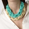 Accesorios | Algo Bonito Collar De Cuentas Diseno Trenzado Agua Verde