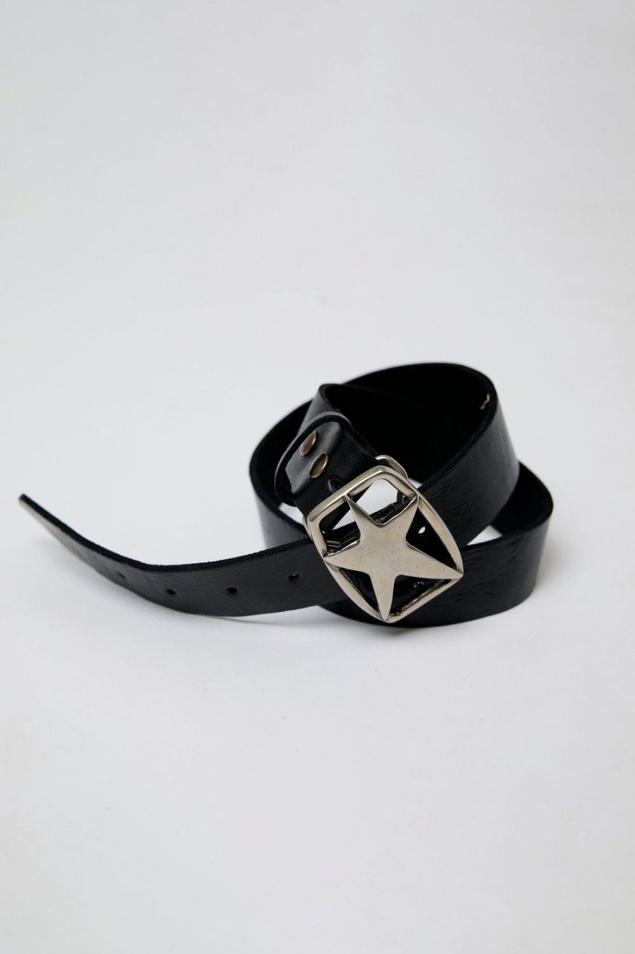 Accesorios | Algo Bonito Cinturon Piel Hebilla Estrella Negro