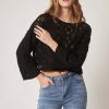 Punto | Algo Bonito Crop Top Crochet Diseno Rombos Liso Negro