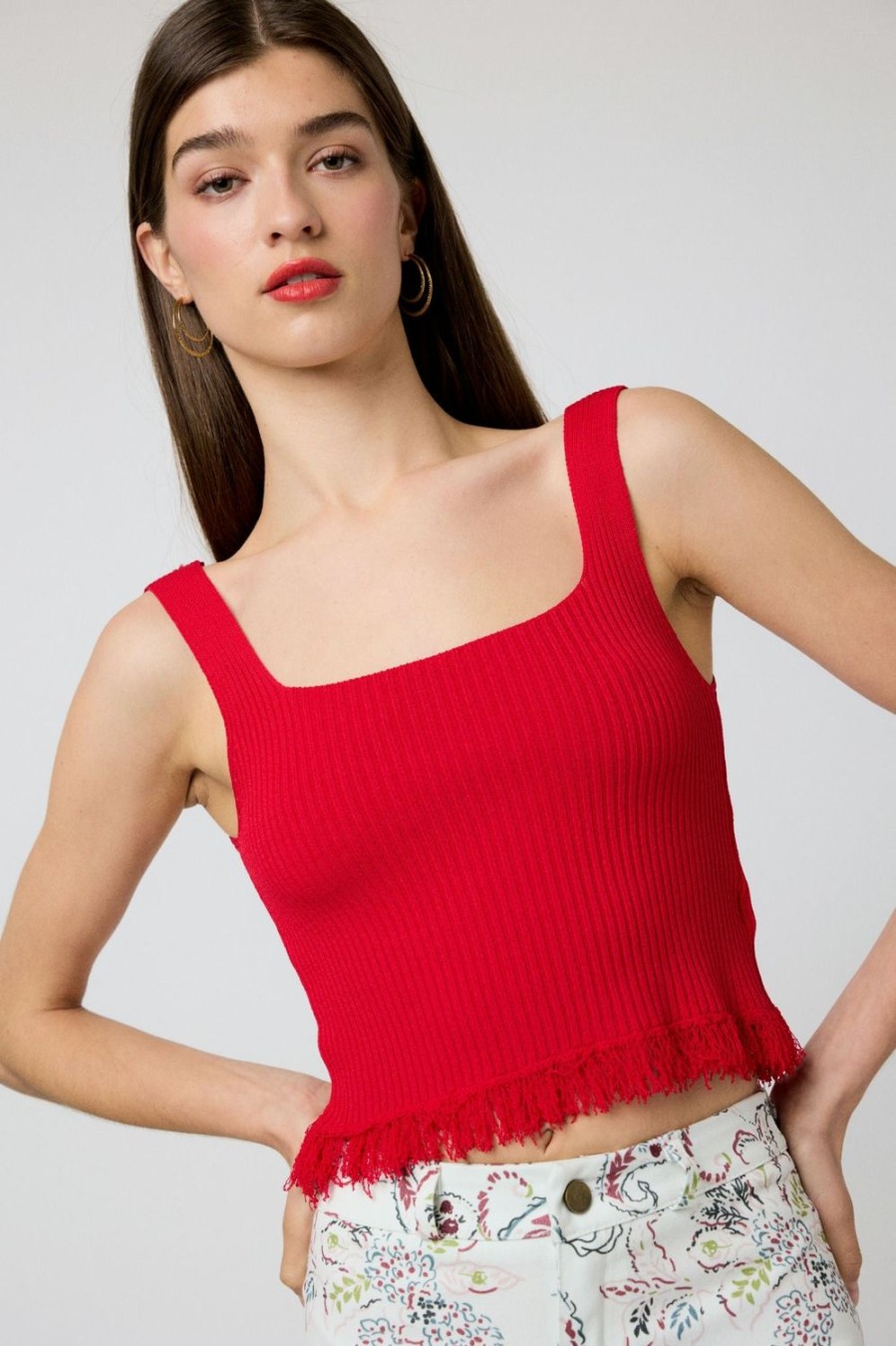 Tops | Algo Bonito Top Cropped Canale Flecos Rojo