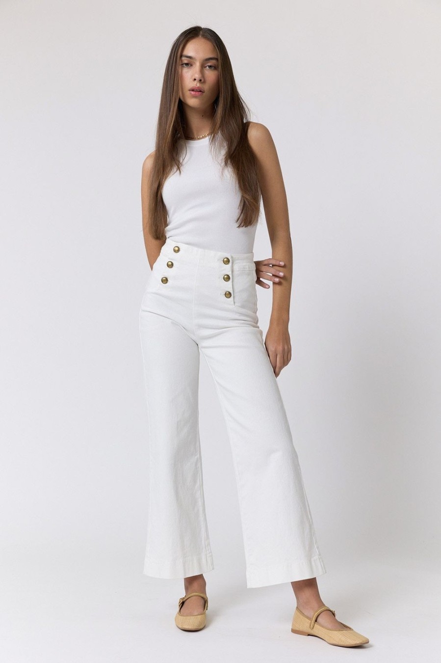 Jeans | Algo Bonito Jeans Cropped Marine Blanco