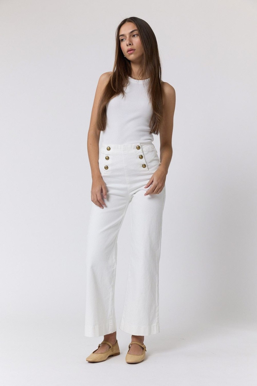 Jeans | Algo Bonito Jeans Cropped Marine Blanco