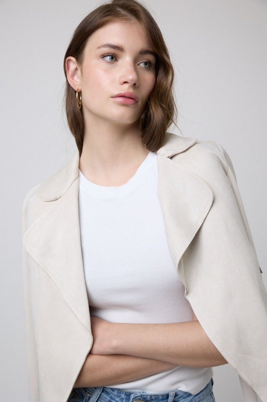 Chaquetas Y Bombers | Algo Bonito Chaqueta Ante Beige