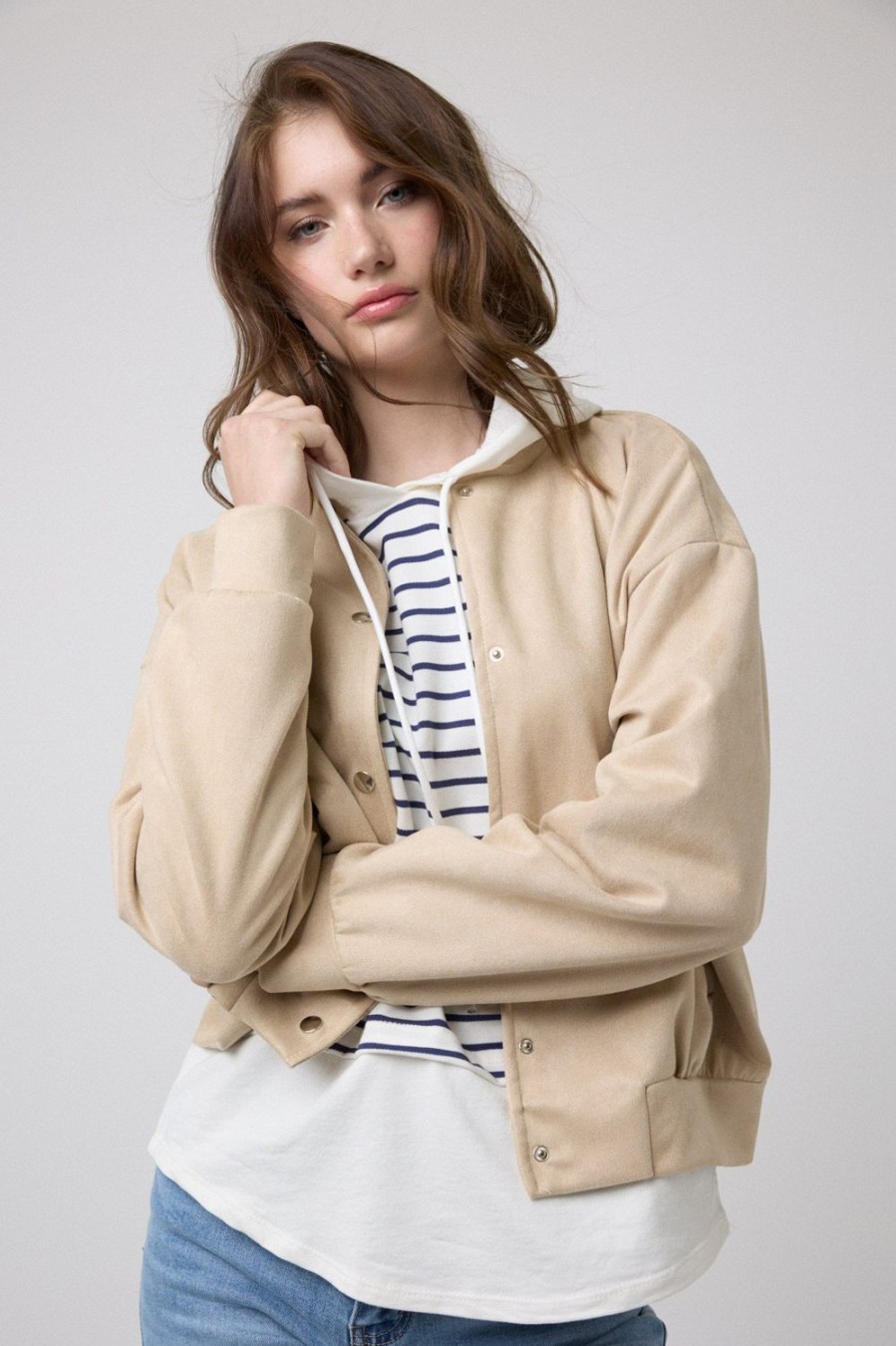 Chaquetas Y Bombers | Algo Bonito Bomber Ante Oversize Beige