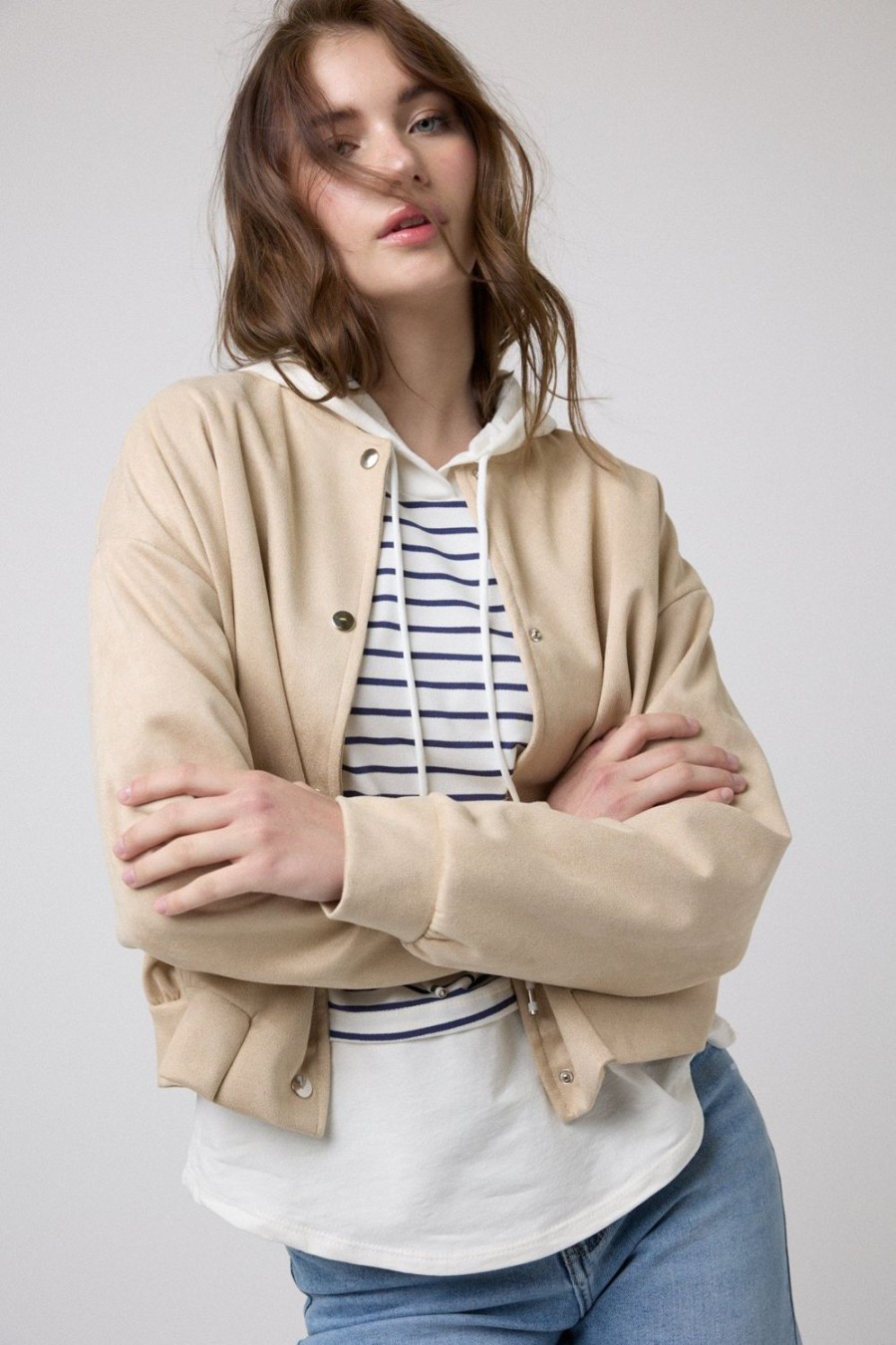 Chaquetas Y Bombers | Algo Bonito Bomber Ante Oversize Beige