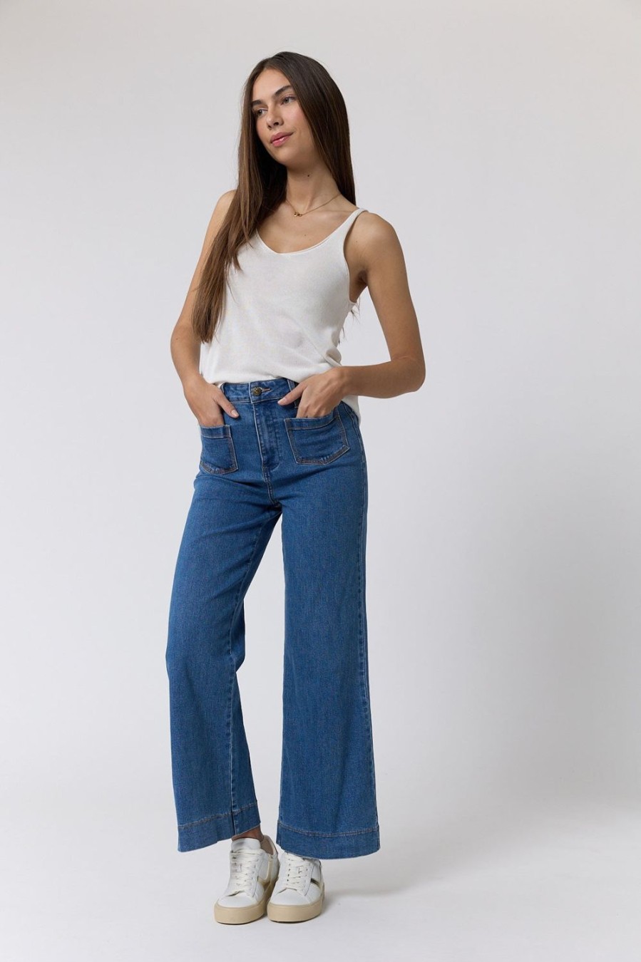 Jeans | Algo Bonito Jeans High Waist Pockets Azul