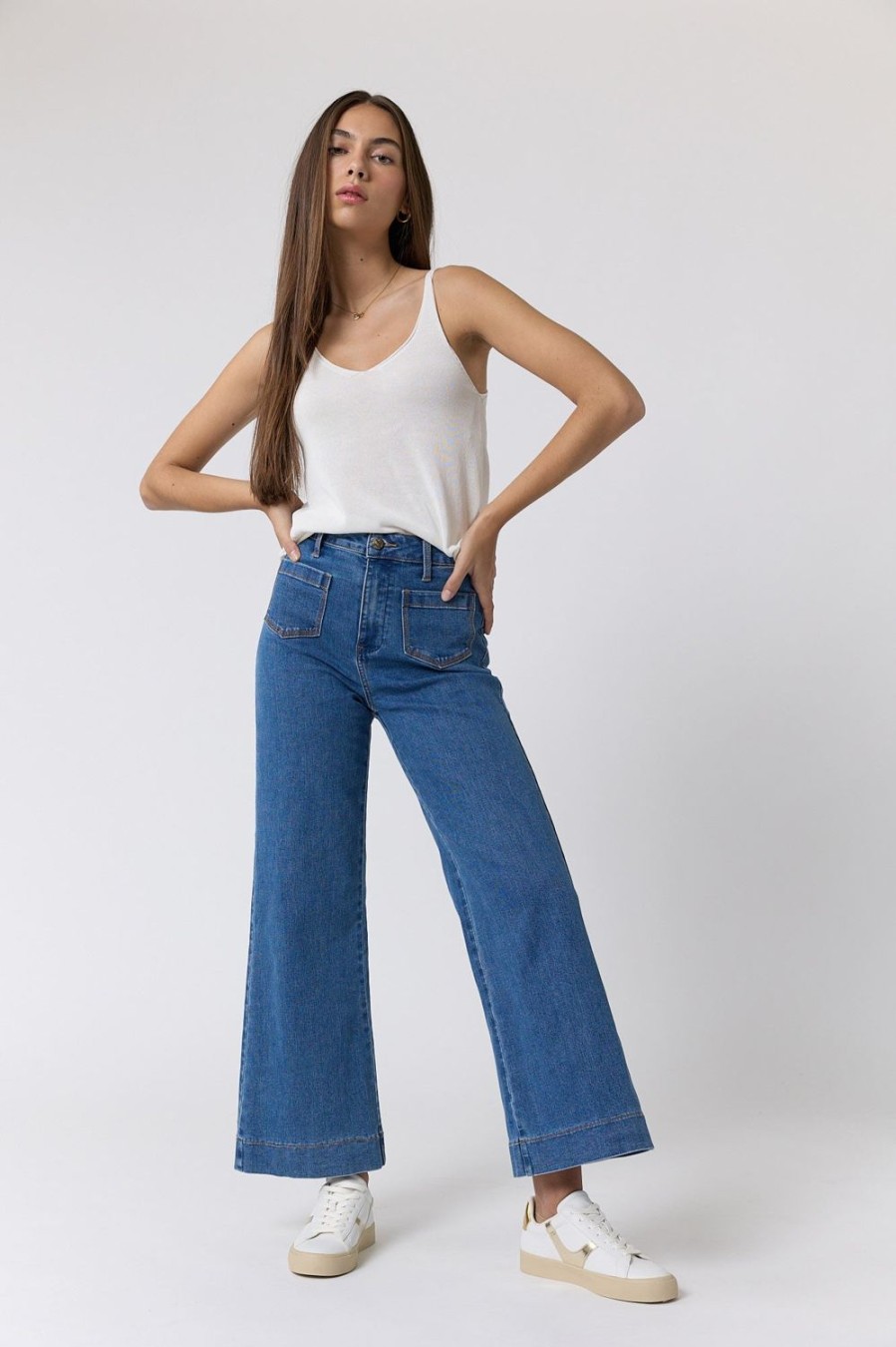 Jeans | Algo Bonito Jeans High Waist Pockets Azul