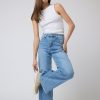 Jeans | Algo Bonito Jeans Rectos Tiro Alto Full Length Azul