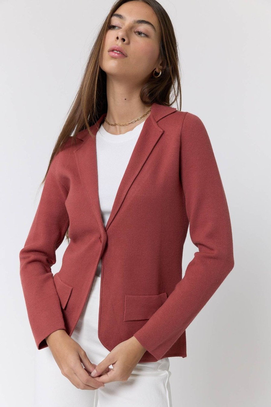 Blazers | Algo Bonito Blazer Punto Teja