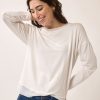 Camisetas | Algo Bonito Camiseta De Manga Larga Con Detalles De Tul Blanco