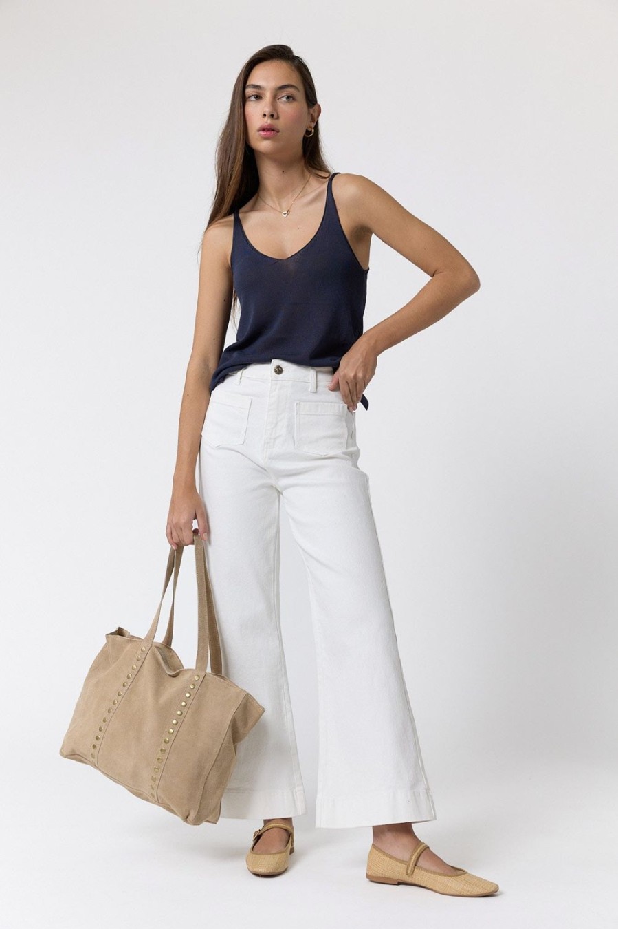 Jeans | Algo Bonito Jeans High Waist Pockets Blanco