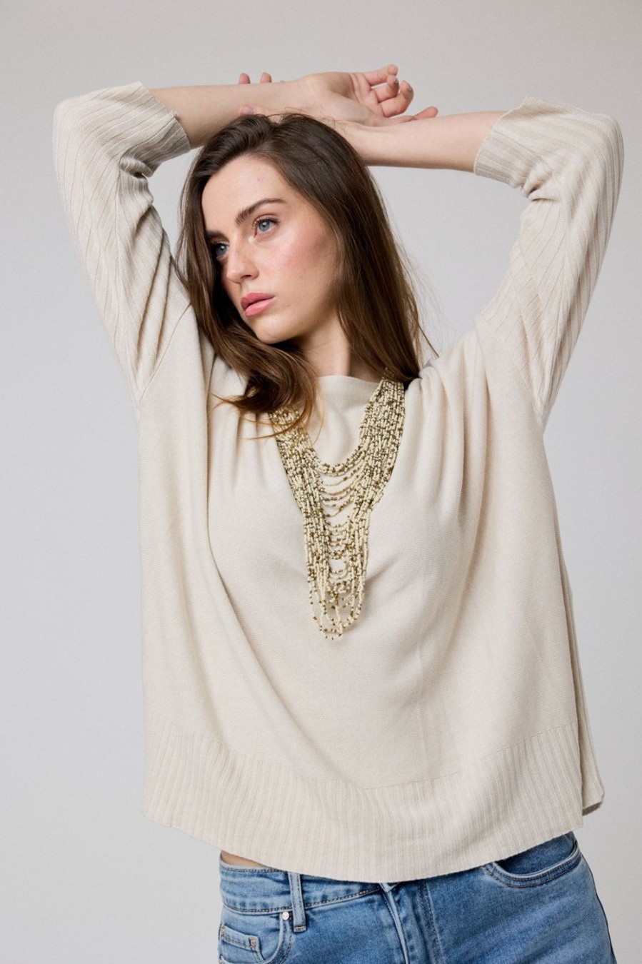 Jerseis Y Cardigans | Algo Bonito Jersey Manga Canale Beige