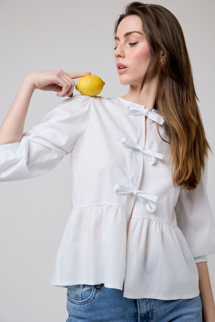 Camisas Y Blusas | Algo Bonito Blusa Lazos Blanco