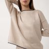 Punto | Algo Bonito Jersey De Punto Liso Con Detalle A Contraste Beige