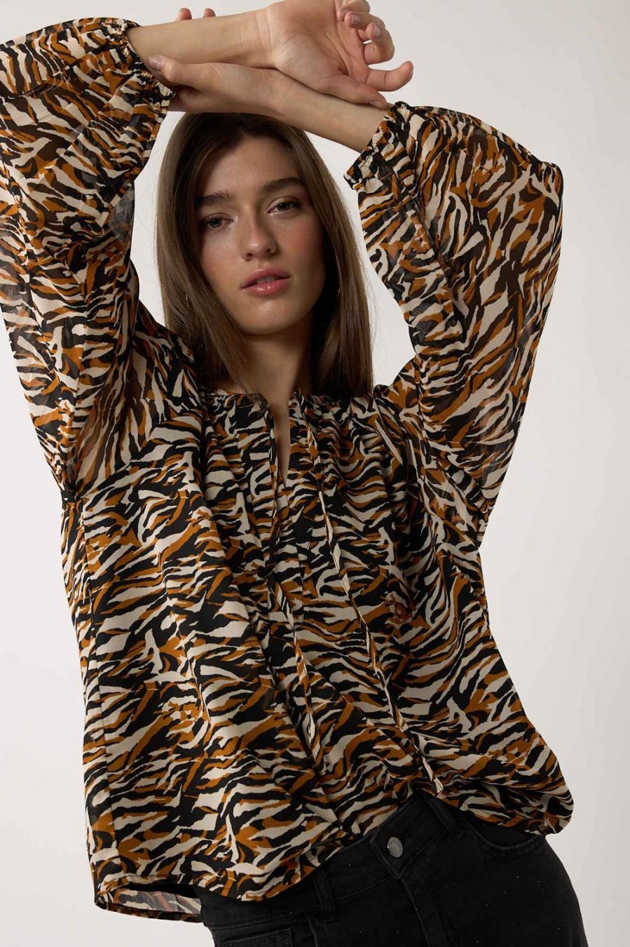 Camisas Y Blusas | Algo Bonito Blusa Oversize Estampado Animal Print