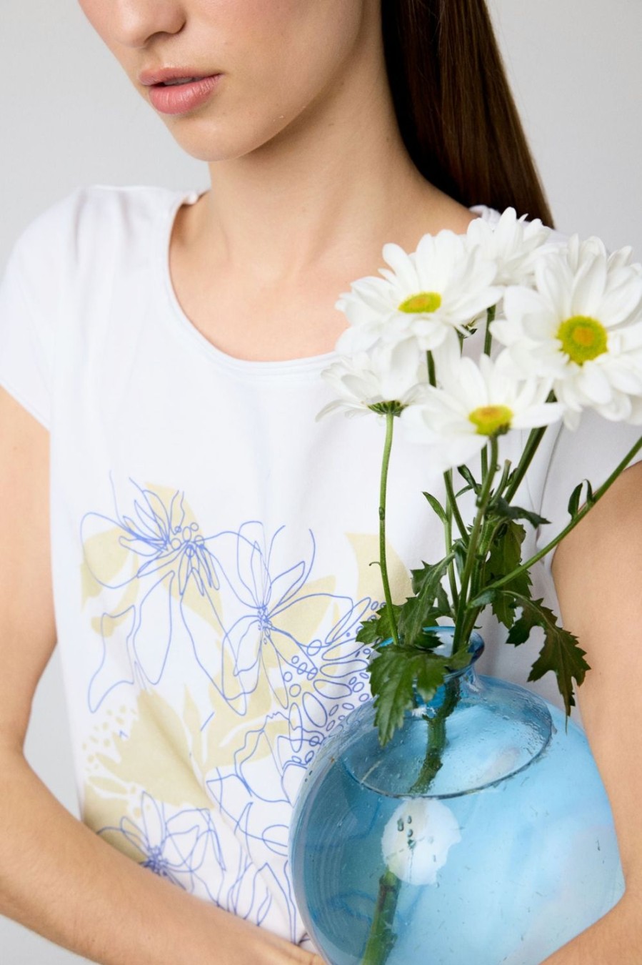 Camisetas | Algo Bonito Camiseta Basica 'Flower Market' Blanco