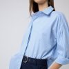 Camisas Y Blusas | Algo Bonito Camisa Basica De Rayas Azul Celeste