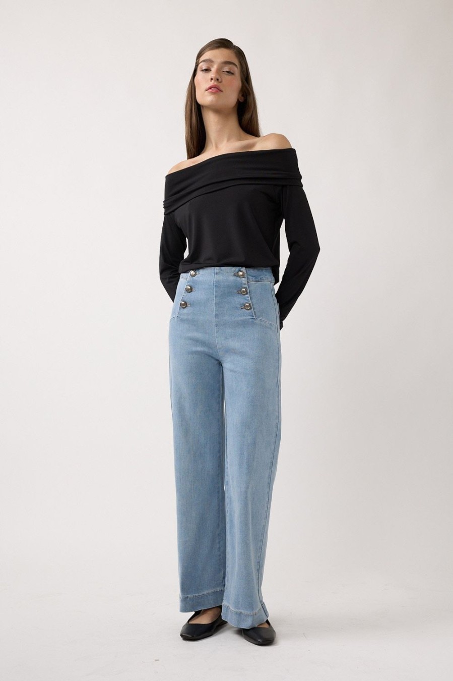 Jeans | Algo Bonito Jeans Cropped Marine Azul Claro