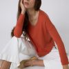 Jerseis Y Cardigans | Algo Bonito Jersey De Punto Manga Larga Detalle Nervio Naranja