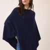 Jerseis Y Cardigans | Algo Bonito Poncho De Punto Fluido Azul Marino