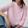 Tops | Algo Bonito Blusa Fluida Cuello Chimenea Manga 3/4 Rosa