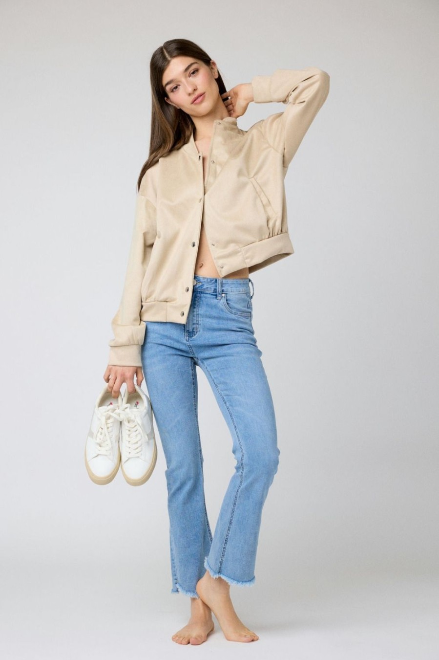 Jeans | Algo Bonito Jeans Cropped Flare Tiro Alto Azul