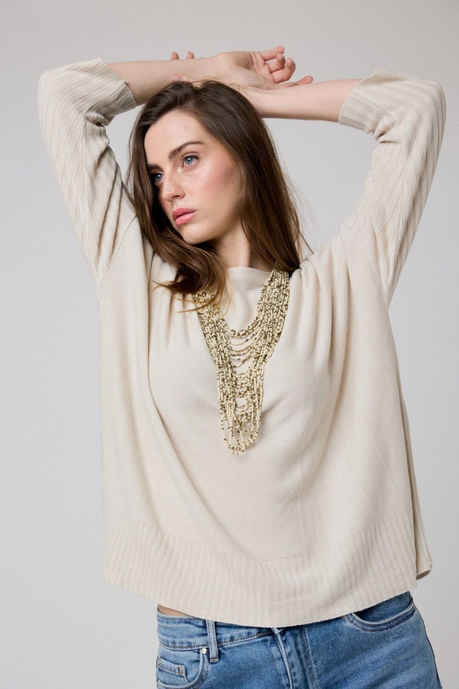 Punto | Algo Bonito Jersey Manga Canale Beige