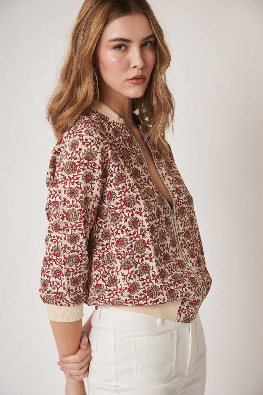 Chaquetas Y Bombers | Algo Bonito Chaqueta Bomber Con Print Floral Bicolor