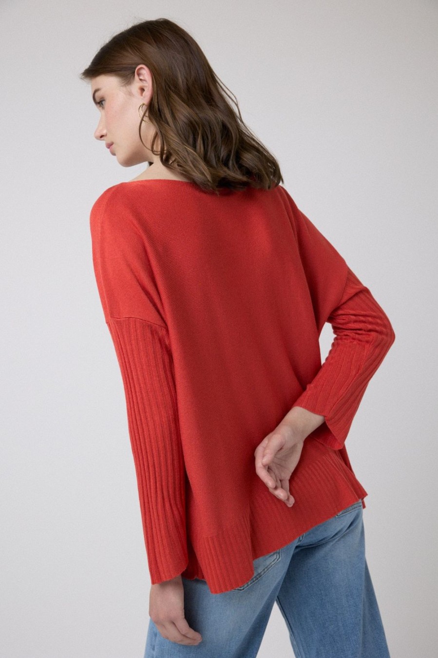 Jerseis Y Cardigans | Algo Bonito Jersey Punto Manga Canale Coral